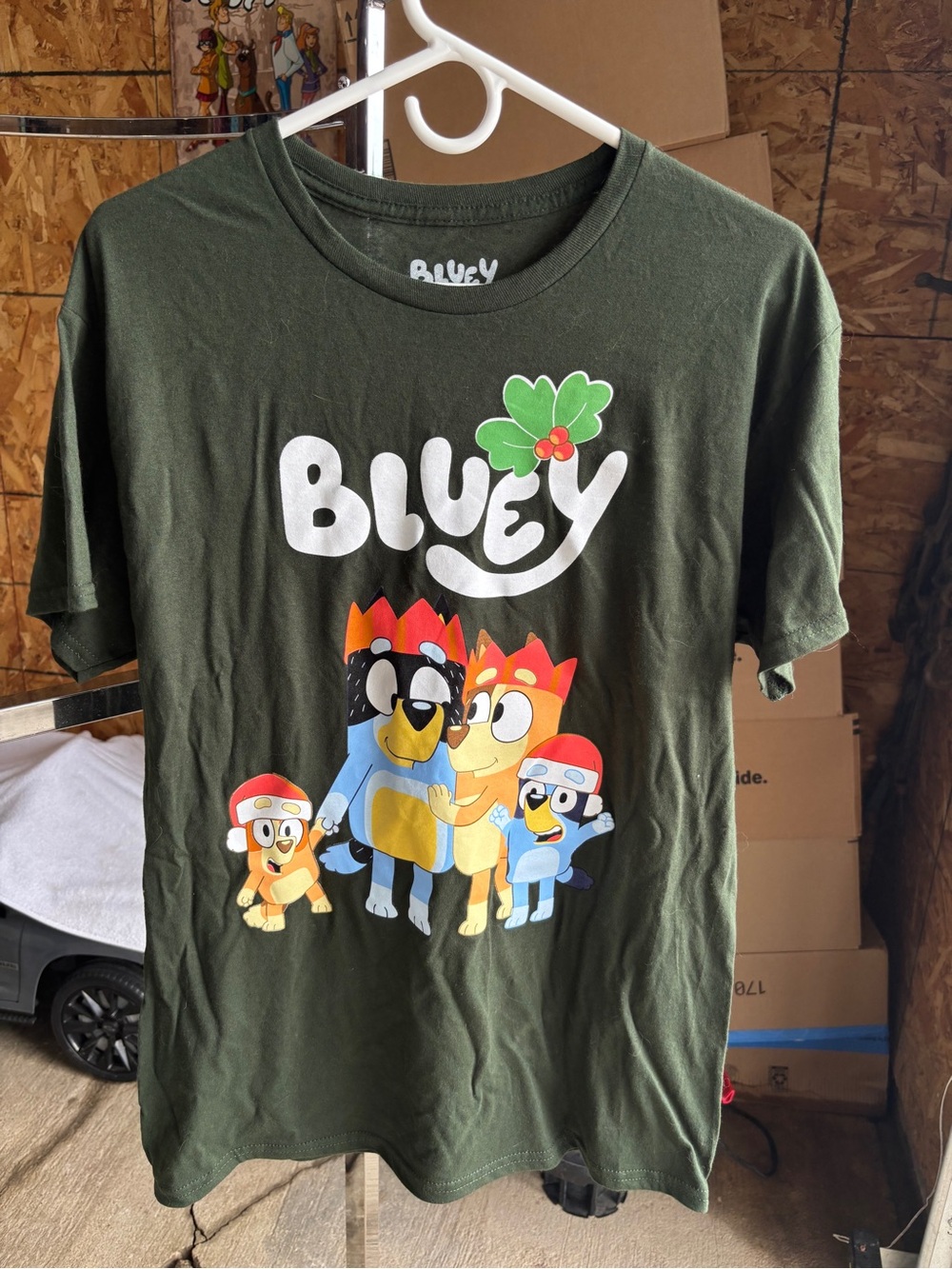 Bluey Graphic Tee - Olive Green Short Sleeve